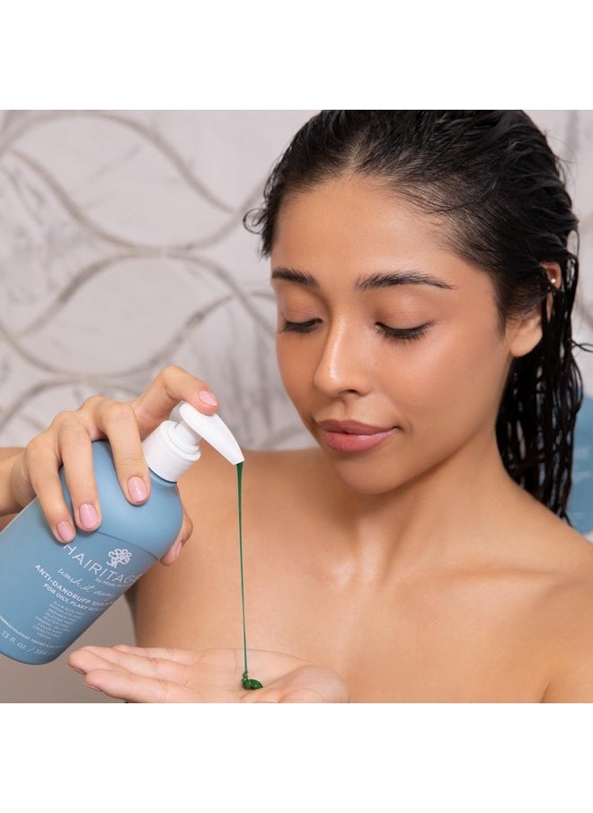 Hairitage Wash It Away Anti-Dandruff Shampoo - For Oily, Flaky Scalp - Reduces Dandruff + Perfect Dose Balancing Conditioner - Moisturizes and Soothes - 13 fl oz
