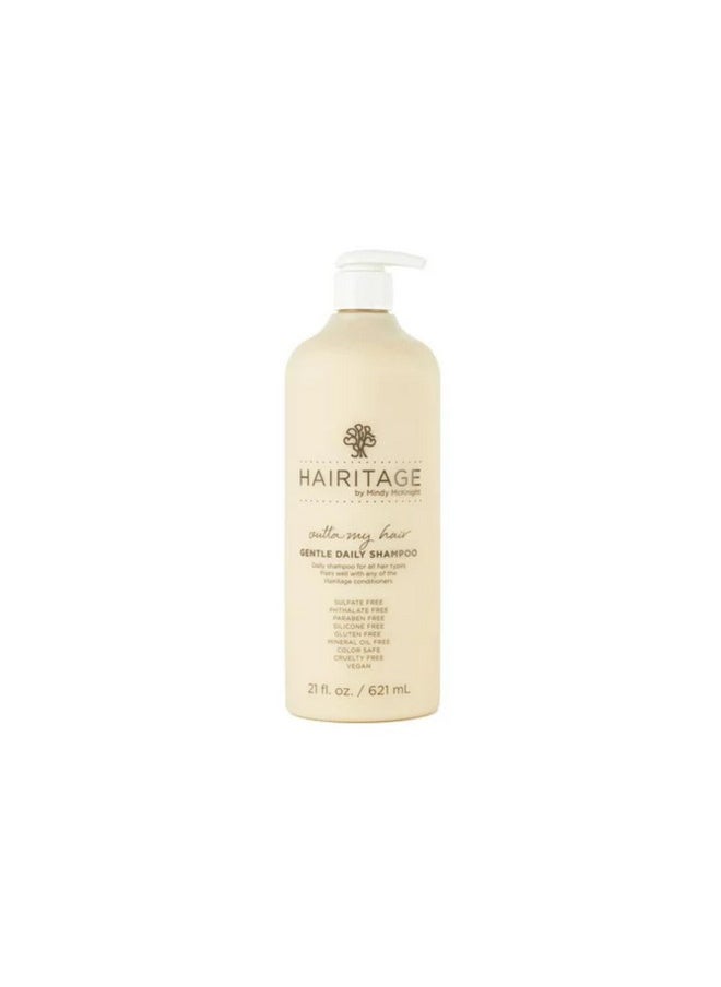 Hairitage Gentle Daily Hydrating and Moisturizing Shampoo For Dry Hair with Jojoba Oil + Aloe Vera - Ultra-Mild + Moisture-Rich - Improves Dry, Brittle Strands, 21 fl. oz.