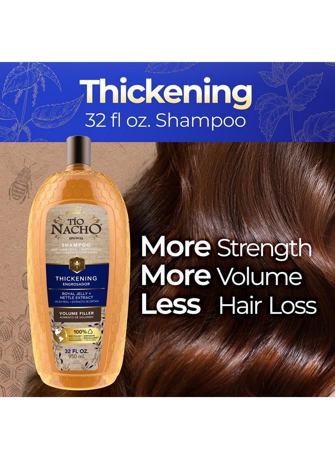 Tio Nacho Thickening Shampoo, Volumizing, Anti Hair Loss & Anti Breakage with Royal Jelly, Nettle & Ginseng, Paraben & Cruelty Free, 32 Fl Oz
