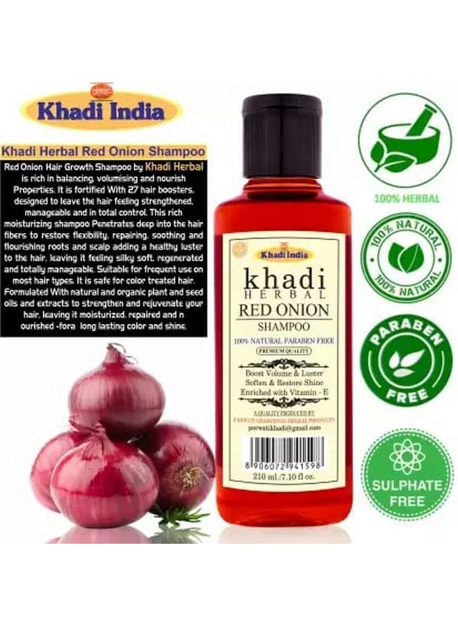 Herbigiri Herbal 100% Pure & Natural Red Onion Shampoo l For Hair Growth & Control Hair Losses 630Ml (Pack Of 3)