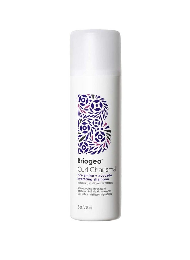 Briogeo Curl Charisma Rice Amino + Avocado Hydrating Shampoo, Define and Moisturize Wavy, Curly, and Coily Hair,Sulfate-free, Anti-Frizz, Hydrating Cleanse, Vegan, Cruelty-Free, 8 fl oz