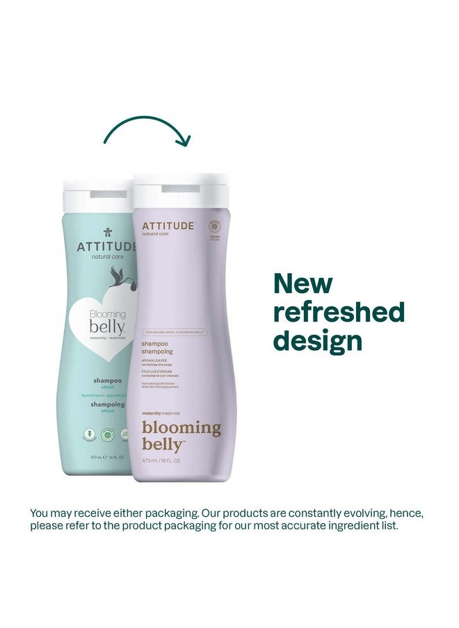 ATTITUDE Pregnancy Shampoo, EWG Verified, Dermatologically Tested, Plant and Mineral-Based, Vegan Maternity Products, Argan Leaf Extract, 16 Fl Oz