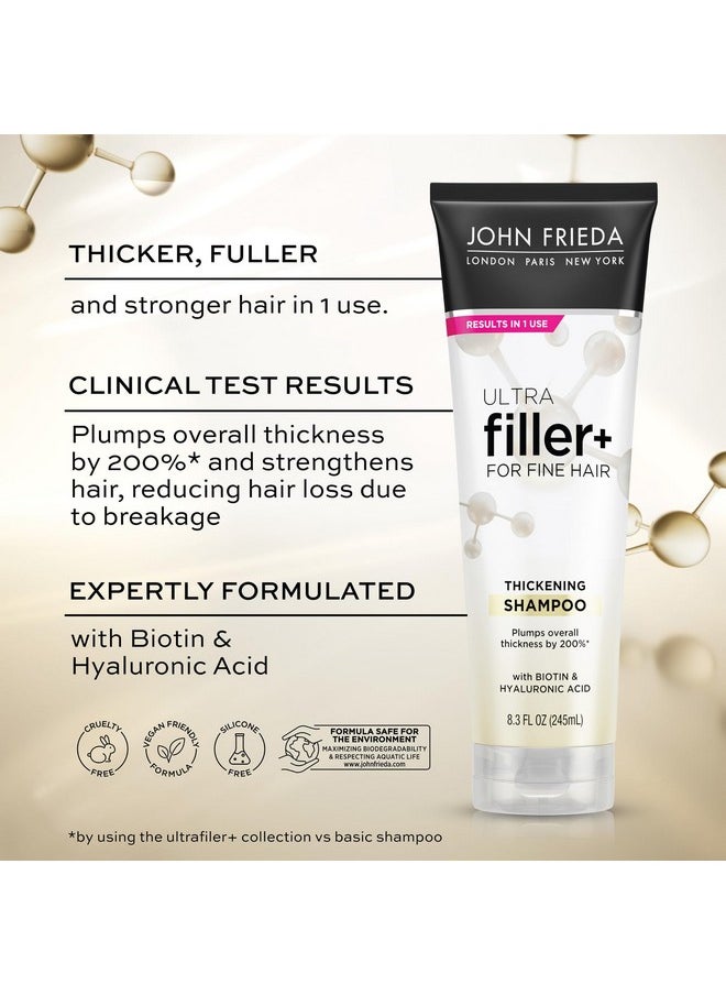 John Frieda ULTRAfiller+ Thickening Shampoo, Strengthening Shampoo for Damaged or Thin Hair, Infused with Biotin and Hyaluronic Acid to Strengthen Hair for Thicker Fuller Results, 8.3 Oz