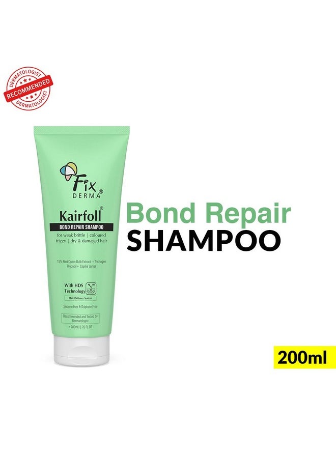 Fixderma Kairfoll 15% Red Onion Shampoo with Castor Oil for Hair Growth | Bond Repair Shampoo | Shampoo for Women | Shampoo for Dry and Frizzy Hair | Sulphate and Paraben free Shampoo - 200ml