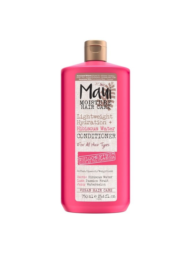 Maui Moisture Lightweight Hydration + Hibiscus Water Conditioner, Nourishing Conditioner Softens & Quenches Wavy & Curly Hair with Aloe Vera, Vegan & Silicone-Free, 25.4 fl. oz