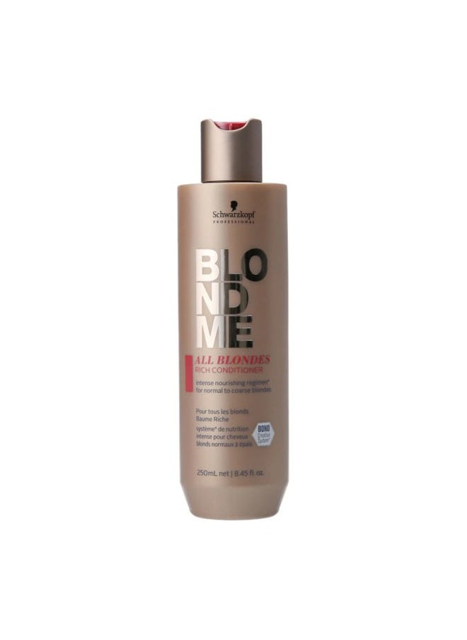 All Blondes Rich Conditioner – Nourishing Daily Treatment – Strength, Elasticity and Shine for Normal to Coarse Color Treated and Natural Blonde Hair, 250 ml