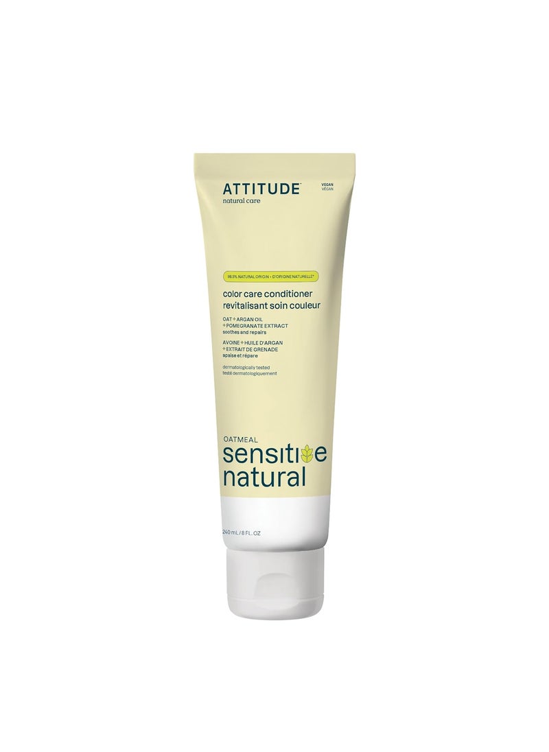 ATTITUDE Hair Conditioner for Sensitive Dry Scalp Soothing Oat Protects Color Naturally Derived Ingredients Dermatologically Tested Vegan Detangler Color Care 8 Fl Oz
