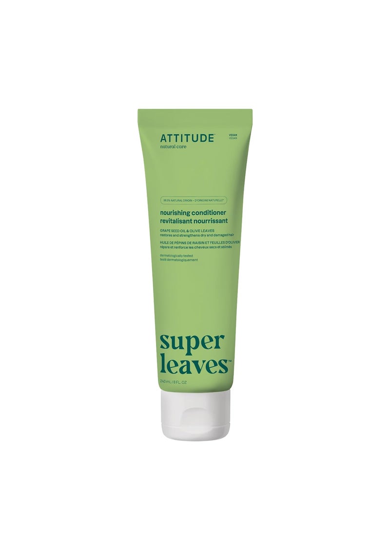 ATTITUDE Nourishing Hair Conditioner For Dry and Damaged Hair Naturally Derived Ingredients Vegan Detangler Dermatologically Tested Grapeseed Oil and Olive Leaves 8 Fl Oz