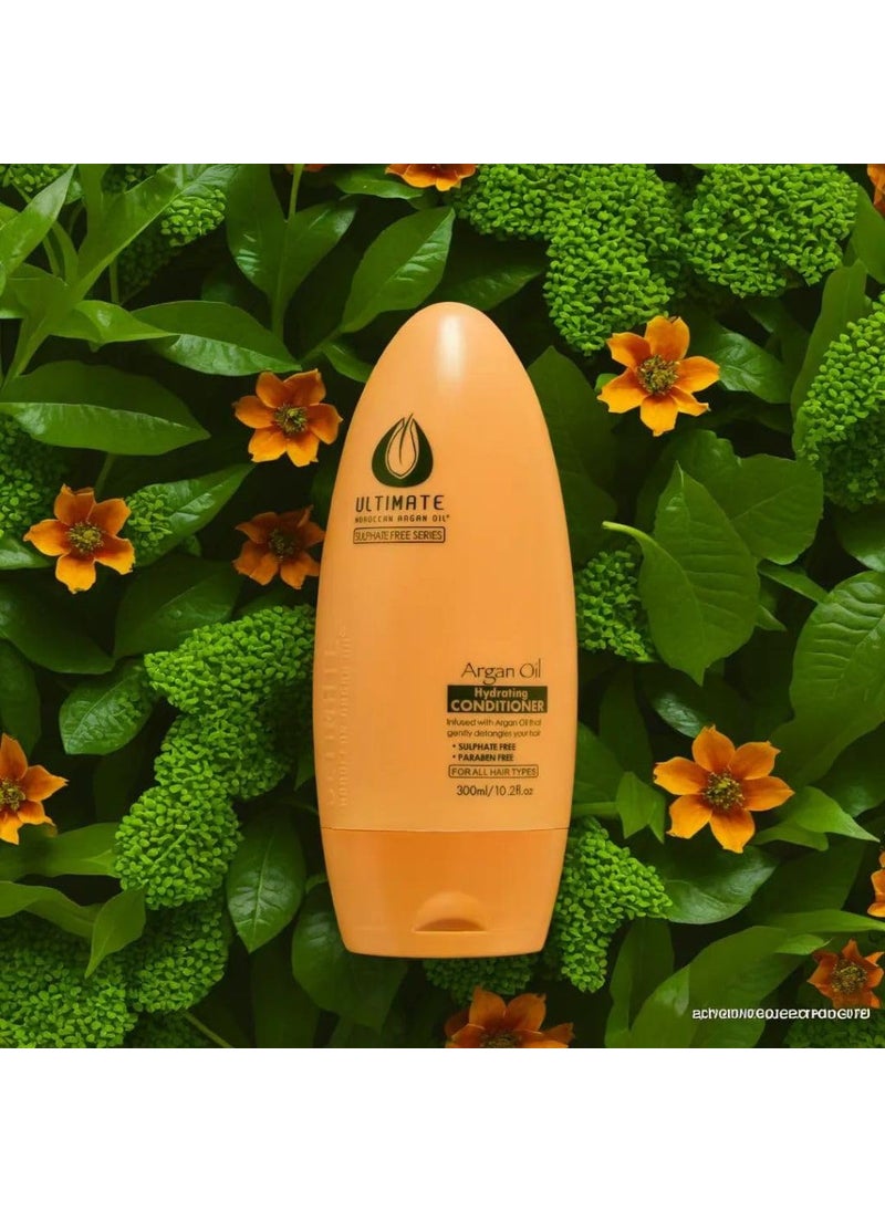 ULTIMATE Moroccan Argan Oil Hydrating Conditioner  300 ml  Sulfate Free Argan Oil Conditioner  Safe for Color Treated Hair with Vitamin E Carotene and Essential Fatty Acids