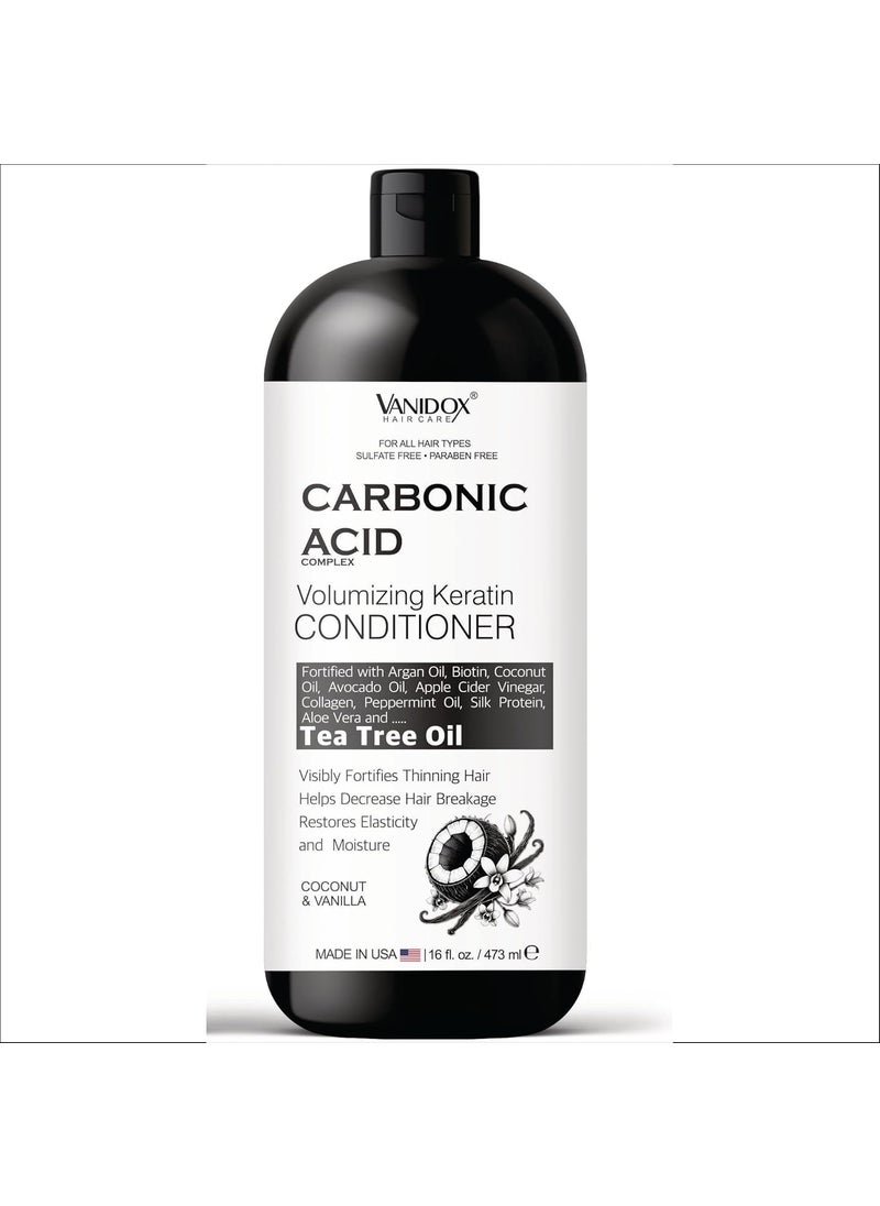 Carbonic Acid Conditioner for Men and Women SulfateFree Hair Growth Conditioner Hydrating Conditioner with DHT Blocker Scalp Cleansing Formula Coconut and Vanilla Scent  16 fl oz