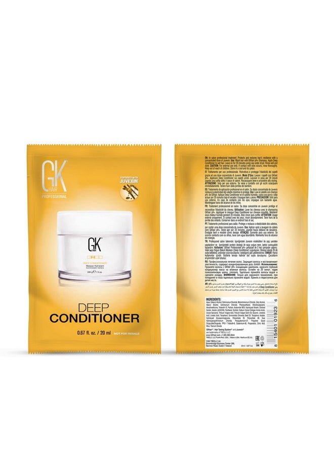 GK HAIR Global Keratin Deep Conditioner Masque Pack of 2 (0.67 Fl Oz/20ml) Intense Hydrating Repair Treatment Mask for Dry Damaged Color Treated Frizzy Hair Restoration Formula with JOJOBA Seed Oils