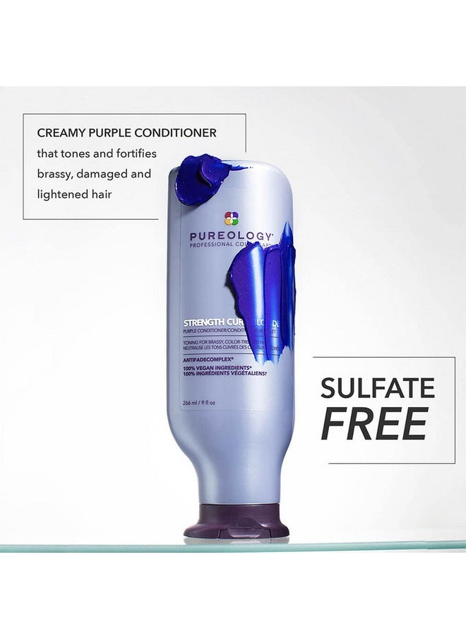Pureology Strength Cure Blonde Purple Conditioner for Blonde & Lightened Color-Treated Hair, 9 Fl Oz