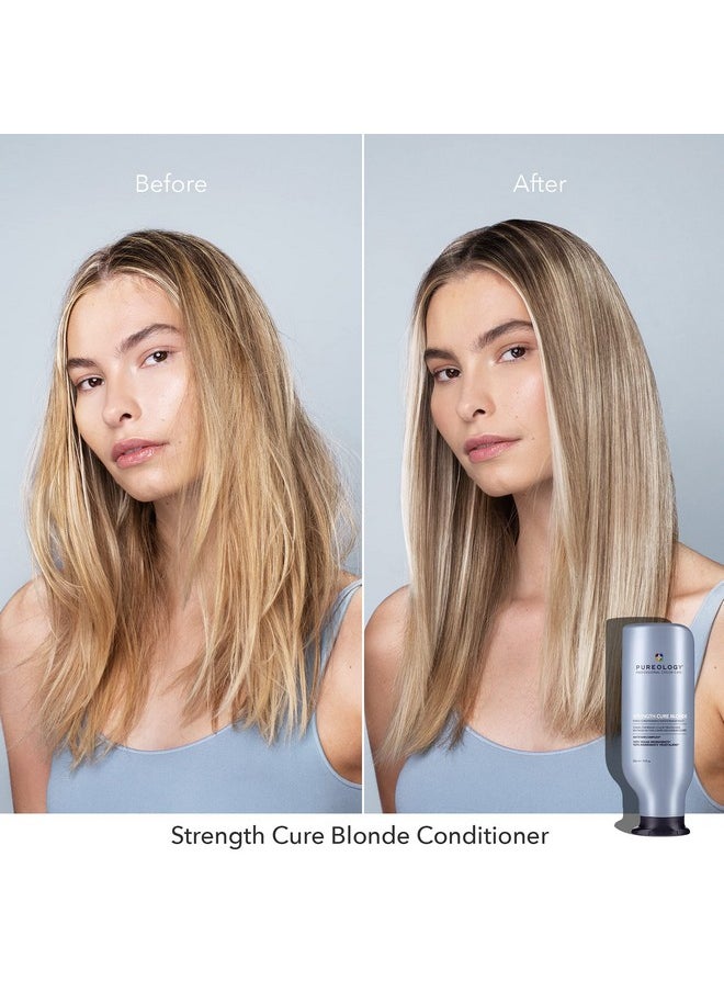 Pureology Strength Cure Blonde Purple Conditioner for Blonde & Lightened Color-Treated Hair, 9 Fl Oz