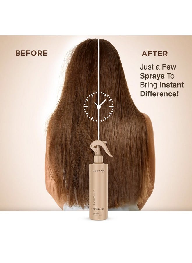 MOEHAIR Leave-in Conditioner (12 Fl. Oz.) | Infused with Proteins and Argan Oil | Curly Hair Detangler Spray For Women & Men | Hair Softener | Breakage and Split End Repair | Sulfate and Paraben Free