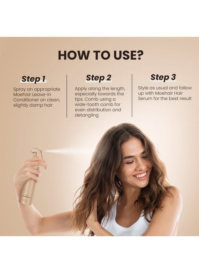 MOEHAIR Leave-in Conditioner (12 Fl. Oz.) | Infused with Proteins and Argan Oil | Curly Hair Detangler Spray For Women & Men | Hair Softener | Breakage and Split End Repair | Sulfate and Paraben Free