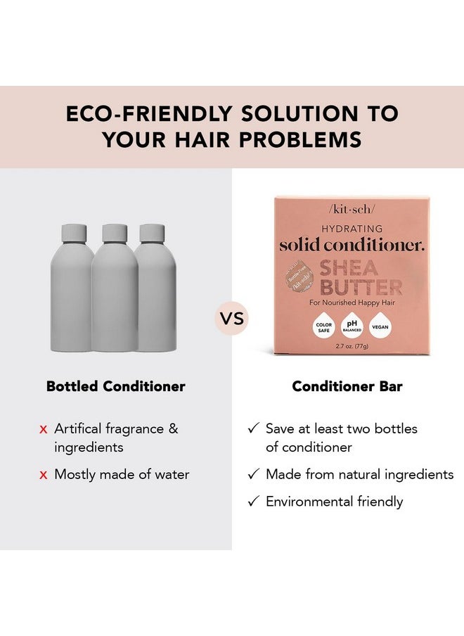 Kitsch Shea Butter Conditioner Bar for Hair Hydration | Nourishing Hair Mask | Made in US | Eco-Friendly Zero Waste Solid Bar Conditioner | Moisture for Dry Hair | Works w/Natural Shampoo Bar, 2.7oz