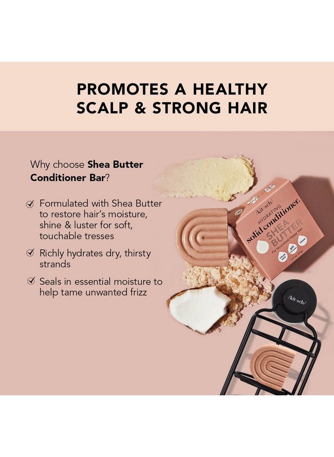 Kitsch Shea Butter Conditioner Bar for Hair Hydration | Nourishing Hair Mask | Made in US | Eco-Friendly Zero Waste Solid Bar Conditioner | Moisture for Dry Hair | Works w/Natural Shampoo Bar, 2.7oz