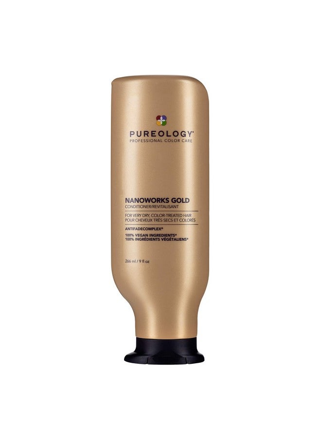 Pureology Nanoworks Gold Conditioner | For Very Dry, Color-Treated Hair | Restores & Strengthens Hair | Sulfate-Free | Vegan | Updated Packaging | 9 Fl. Oz. |