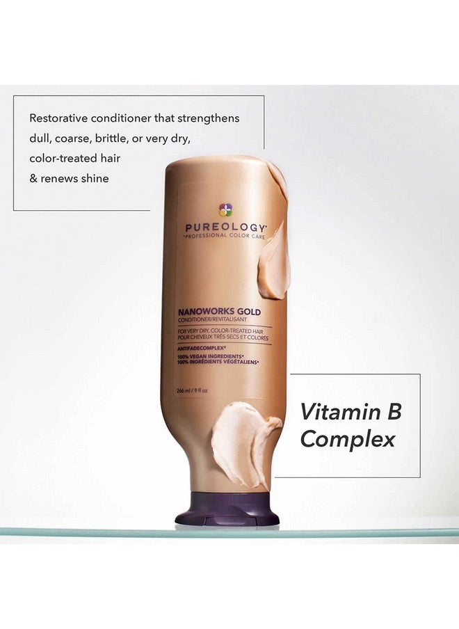 Pureology Nanoworks Gold Conditioner | For Very Dry, Color-Treated Hair | Restores & Strengthens Hair | Sulfate-Free | Vegan | Updated Packaging | 9 Fl. Oz. |