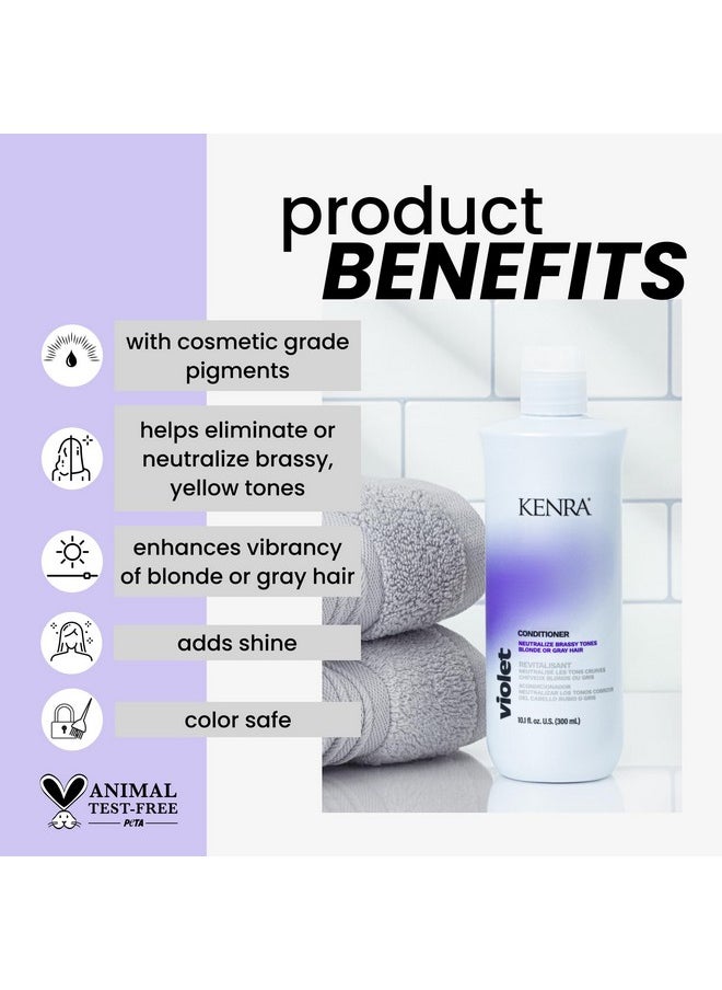 Kenra Violet Conditioner | Eliminates Brassy Tones | Purple Pigment + Deposit | Neutralizes Yellow | Moisturizes Processed Hair | Enhances Vibrancy of Blonde or Gray Hair | Color Safe