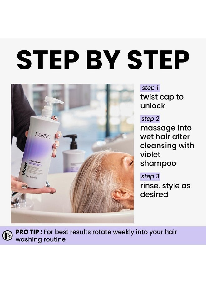 Kenra Violet Conditioner | Eliminates Brassy Tones | Purple Pigment + Deposit | Neutralizes Yellow | Moisturizes Processed Hair | Enhances Vibrancy of Blonde or Gray Hair | Color Safe