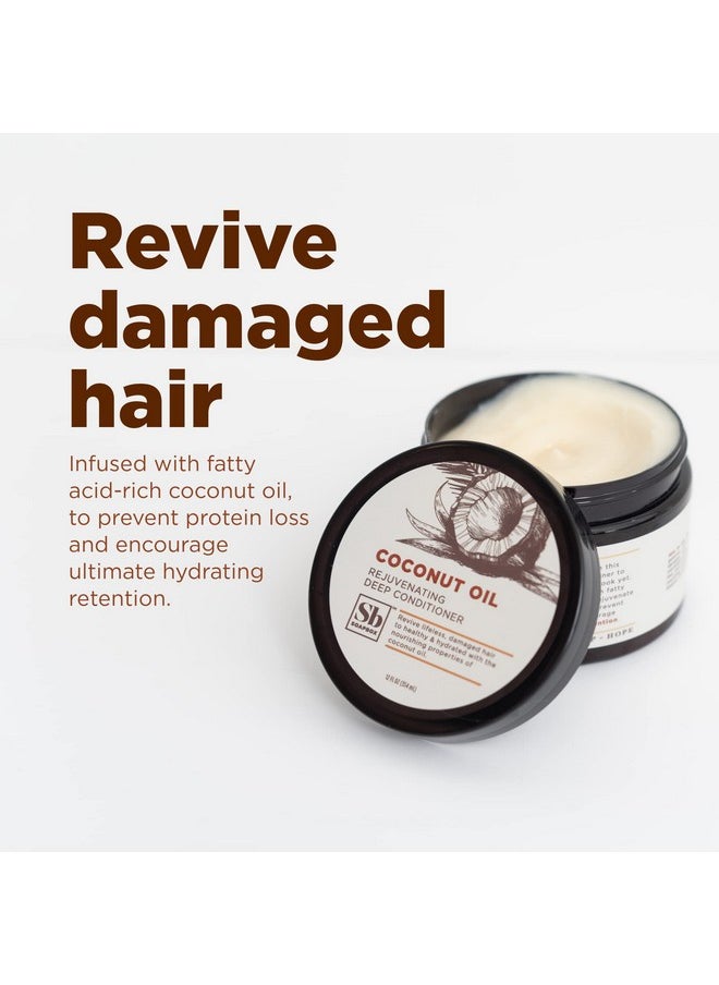 Soapbox Deep Conditioner, Hydrating & Rejuvenating Coconut Oil Treatment for Natural, Curly, Dry or Damaged Hair, Vegan Conditioner Sulfate, Paraben & Cruelty & Silicone Free, 12 Fl Oz