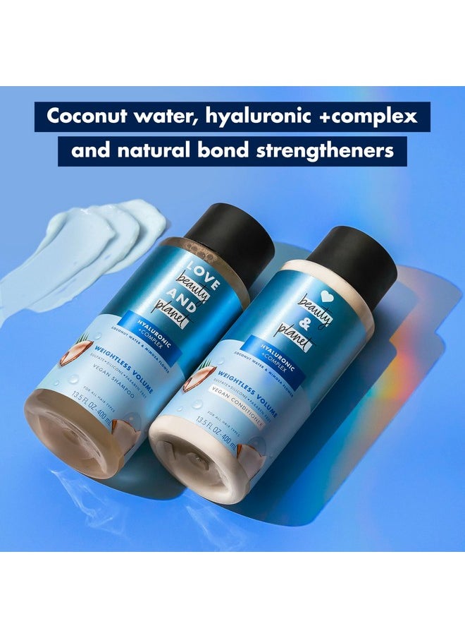 Love Beauty and Planet Weightless Volume Conditioner with Hylauronic acid Coconut Water & Mimosa Flower for Thin and Fine Hair Care 13.5 oz