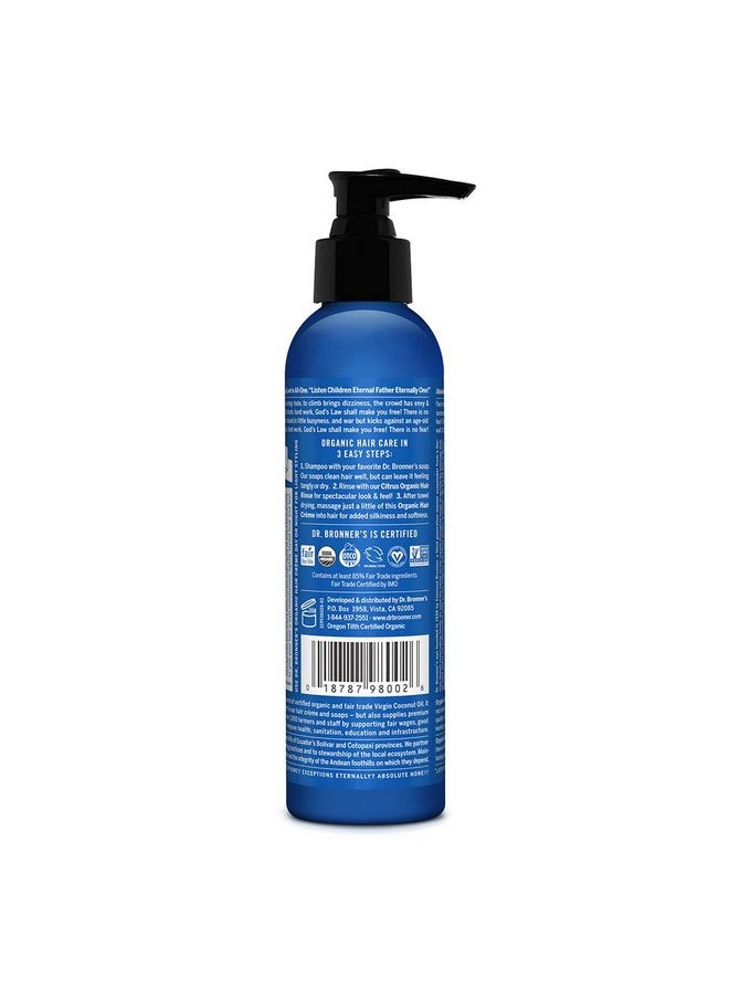 Dr. Bronner's - Organic Hair Crème (Peppermint, 6 Ounce) - Leave-In Conditioner and Styling Cream, Made with Organic Oils, Hair Cream Supports Shine and Strength, Nourishes Scalp, Non-GMO