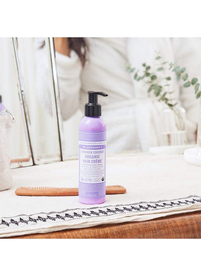 Dr. Bronner's - Organic Hair Crème (Peppermint, 6 Ounce) - Leave-In Conditioner and Styling Cream, Made with Organic Oils, Hair Cream Supports Shine and Strength, Nourishes Scalp, Non-GMO