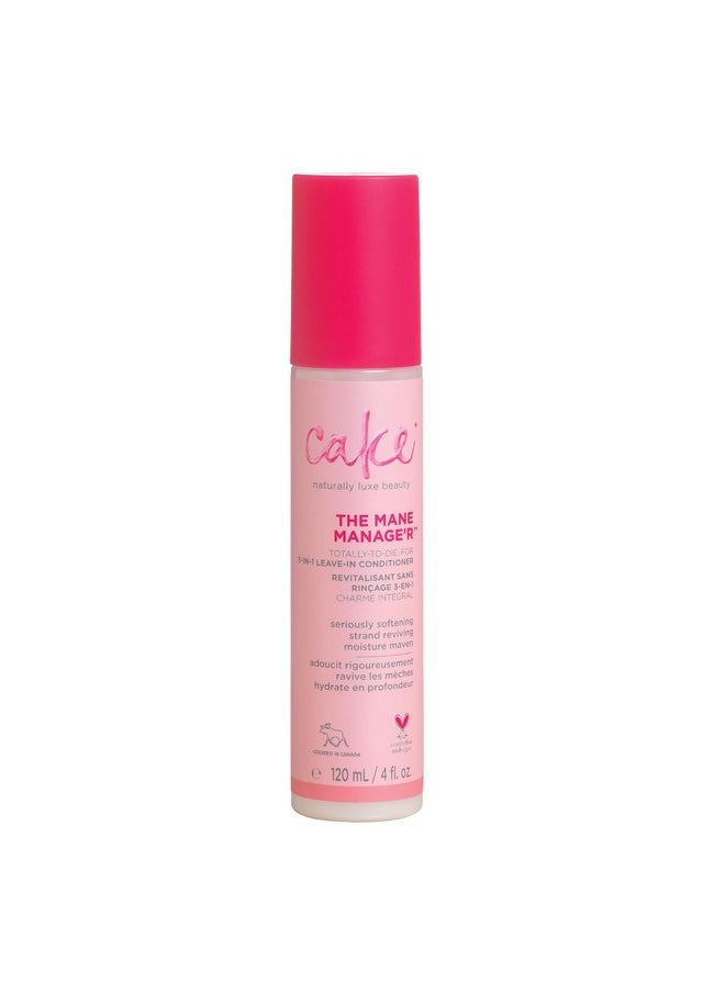 Cake Beauty Leave in Conditioner, The Mane Manager - Moisturizing & Softening - With Coconut Oil, Biotin, Soy & Rice Proteins - For Dry/Normal Hair Types - 4 Fl Oz / 120 mL