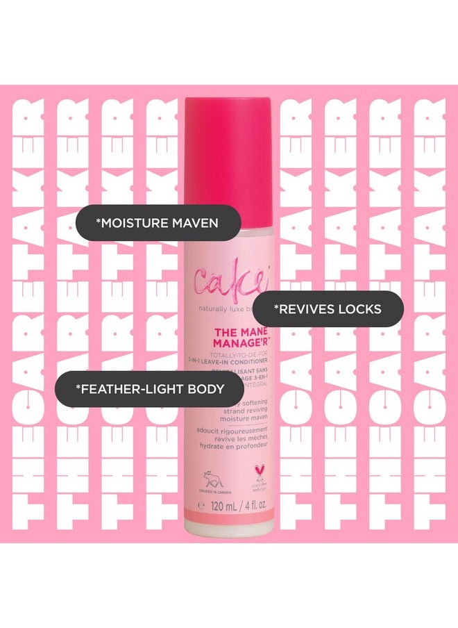 Cake Beauty Leave in Conditioner, The Mane Manager - Moisturizing & Softening - With Coconut Oil, Biotin, Soy & Rice Proteins - For Dry/Normal Hair Types - 4 Fl Oz / 120 mL
