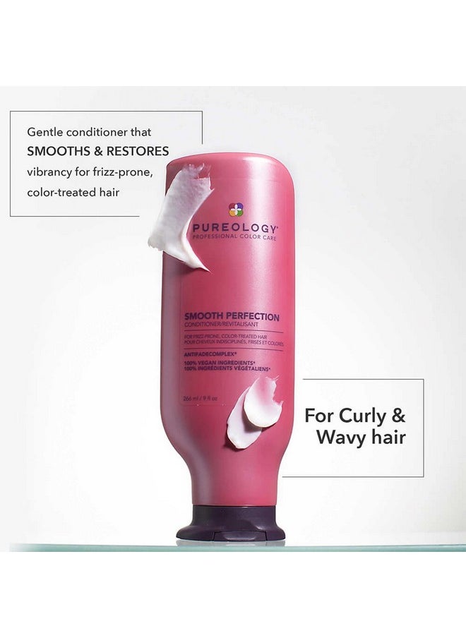 Pureology Smooth Perfection Conditioner | For Frizzy, Color-Treated Hair | Detangles & Controls Frizz | Sulfate-Free | Vegan | Updated Packaging | 9 Fl. Oz. |