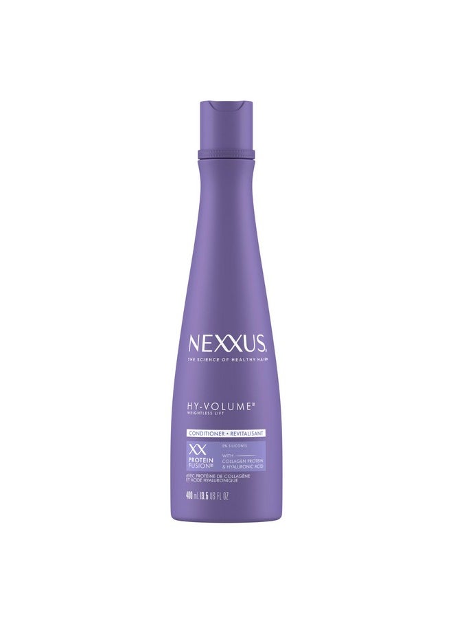 Nexxus HY-VOLUME Weightless Lift Conditioner PROTEIN FUSION with Collagen Protein & Hyaluronic Acid For Flat & Limp Hair for 48 Hours of Volume 13.5 Fl Oz