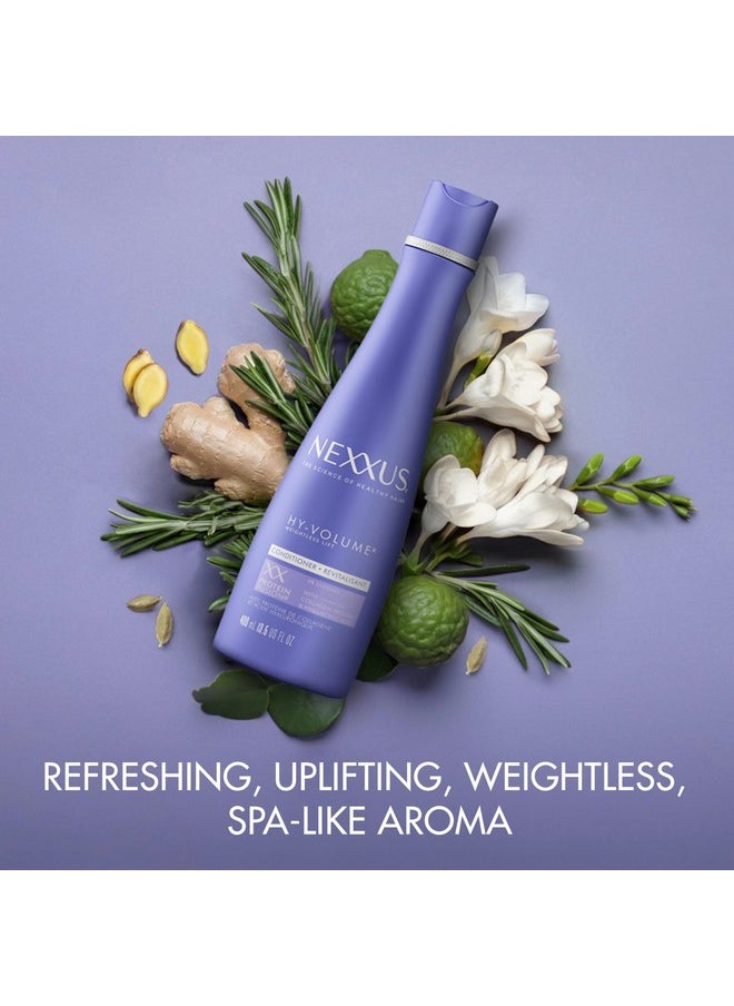 Nexxus HY-VOLUME Weightless Lift Conditioner PROTEIN FUSION with Collagen Protein & Hyaluronic Acid For Flat & Limp Hair for 48 Hours of Volume 13.5 Fl Oz