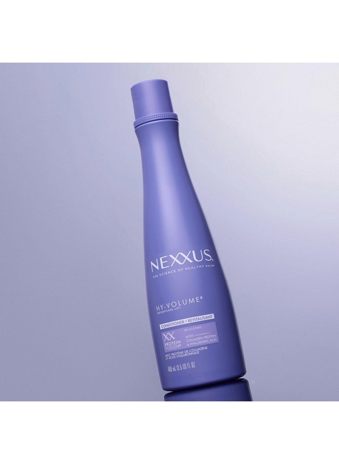 Nexxus HY-VOLUME Weightless Lift Conditioner PROTEIN FUSION with Collagen Protein & Hyaluronic Acid For Flat & Limp Hair for 48 Hours of Volume 13.5 Fl Oz