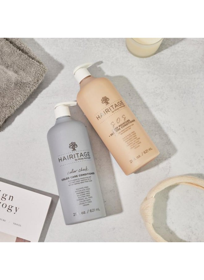 Hairitage Deep Moisture & Restore Deep Conditioner with Safflower Oil for Dry, Thick Hair - Hydrating - for Coily + Curly + Wavy Hair Types - Vegan for Women + Men, 21 fl. oz.