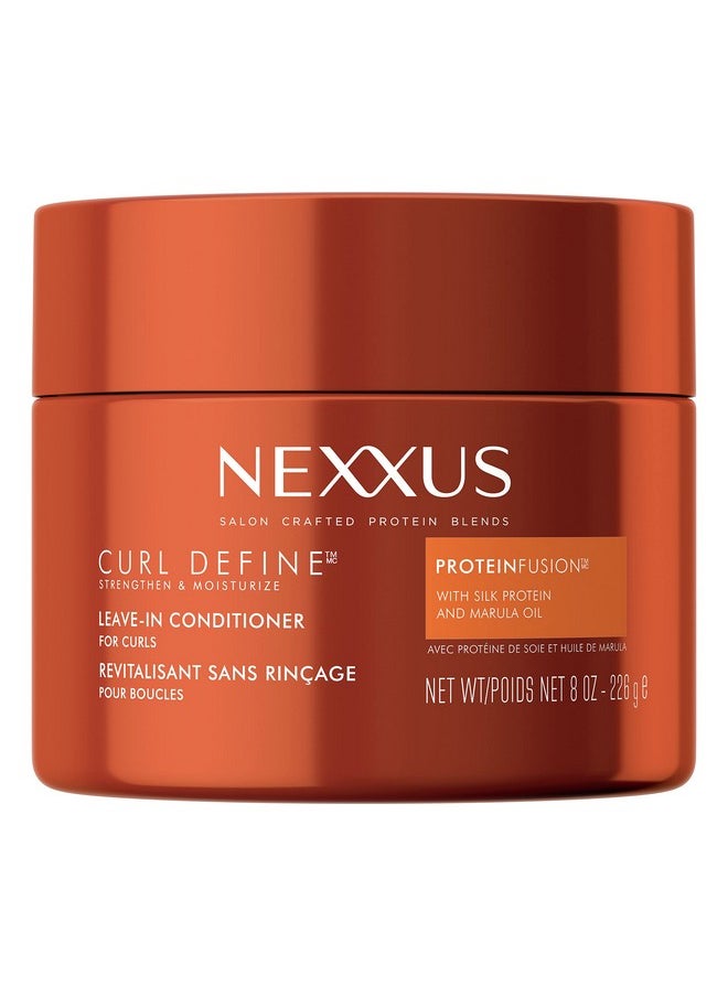 Nexxus Curl Define Leave-in Conditioner for Curly Hair with ProteinFusion Curl Conditioner for Moisturizing Curls 8 oz