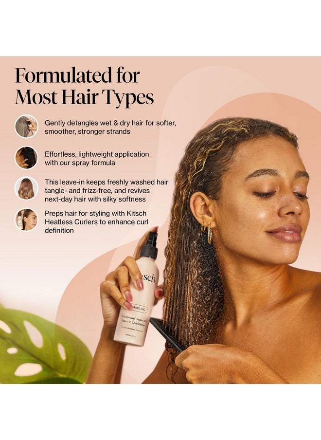 Kitsch Argan Milk Leave-In Conditioner - Hydrating & Nourishing Hair Treatment, Sulfate-Free Frizz Control Spray, Enhances Shine & Softness, Lightweight, Non-Greasy Formula for All Hair Types - 6.8oz