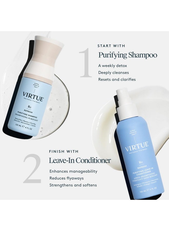 VIRTUE Purifying Leave-In Hair Conditioner Spray, Reduce Frizz and Split Ends, Detangles and Nourishes, Color Safe, 5 Fl Oz