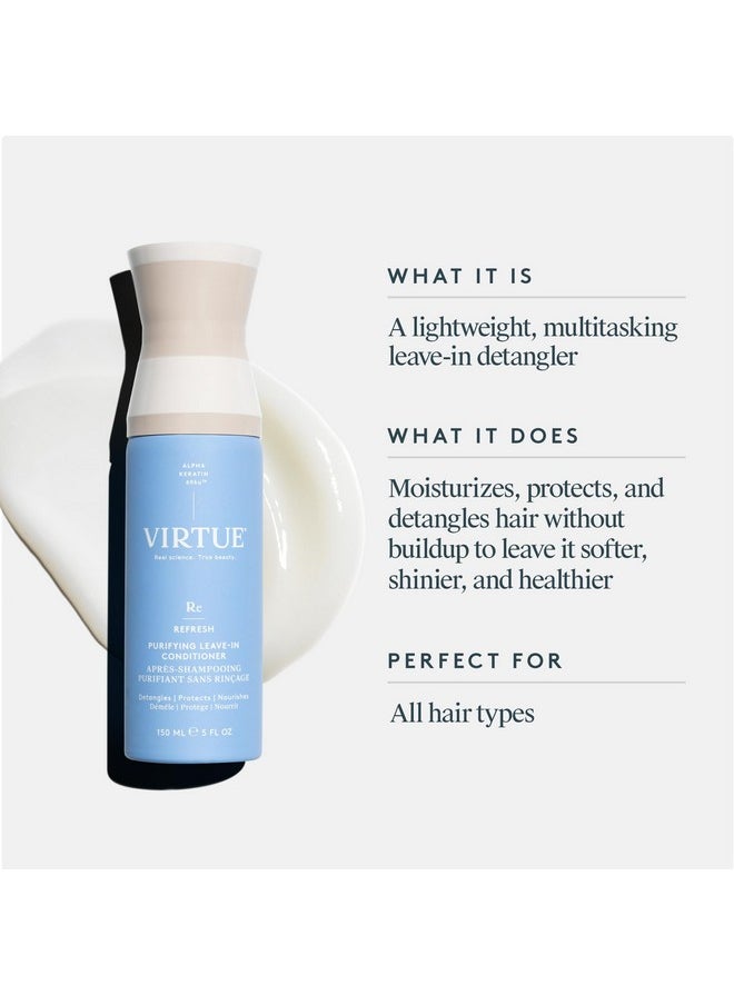 VIRTUE Purifying Leave-In Hair Conditioner Spray, Reduce Frizz and Split Ends, Detangles and Nourishes, Color Safe, 5 Fl Oz