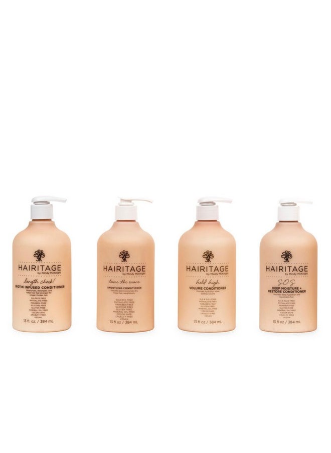 Hairitage Tame the Mane Smoothing Hair Conditioner Formulated with Jojoba Oil + Avocado Oil - Fights + Prevents Frizz - Smoothing + Hydrating - Natural Shine + Fortified Hair, 13 fl. oz.