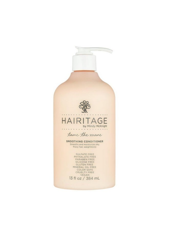 Hairitage Tame the Mane Smoothing Hair Conditioner Formulated with Jojoba Oil + Avocado Oil - Fights + Prevents Frizz - Smoothing + Hydrating - Natural Shine + Fortified Hair, 13 fl. oz.