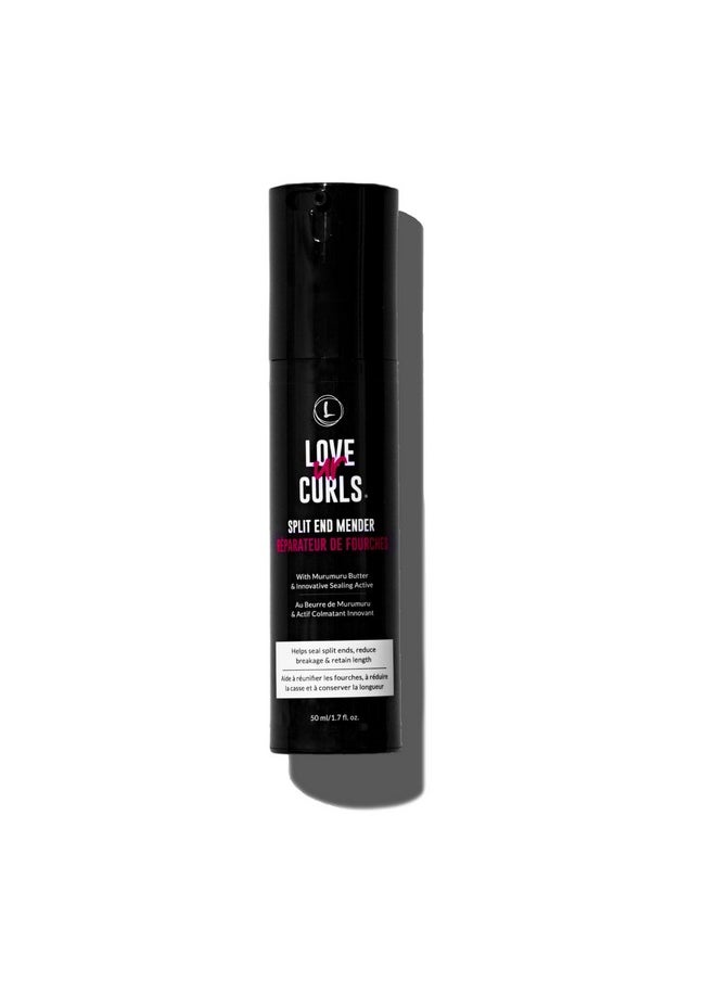 Love Ur Curls Split End Mender Restorative Leave in Treatment, for Dry, Damaged Hair, Hydration, Reduce Breakage & Seals Split Ends, 50mL