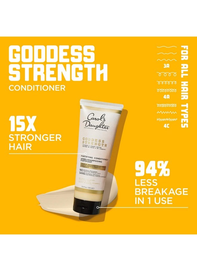 Carol's Daughter Goddess Strength Fortifying Conditioner For Wavy, Coily and Curly Hair, Sulfate Free Conditioner with Castor Oil for Weak Hair, 11 Fl Oz