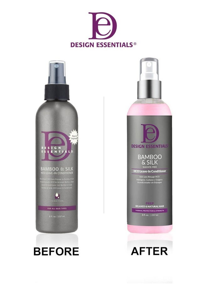Design Essentials Bamboo & Silk HCO Leave-In Conditioner for Thermal Protection and Strength, 8 Fl Oz.