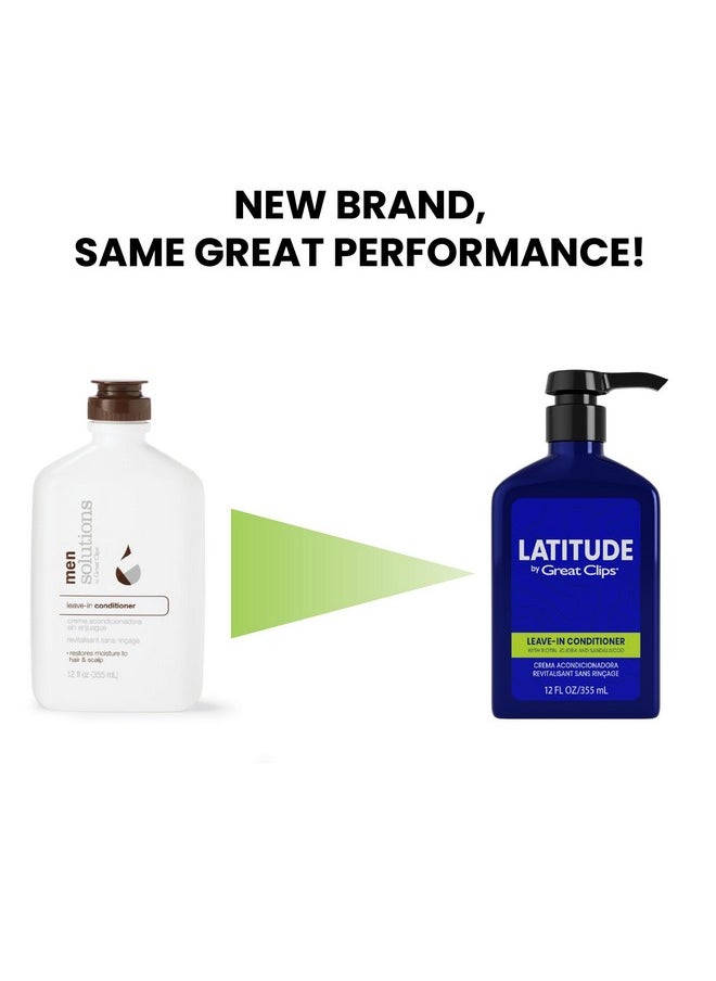 GREAT CLIPS LATITUDE Leave-In Conditioner | Hydrating Leave In Conditioner for Men | Promotes Hair Strength + Renewal | 12oz