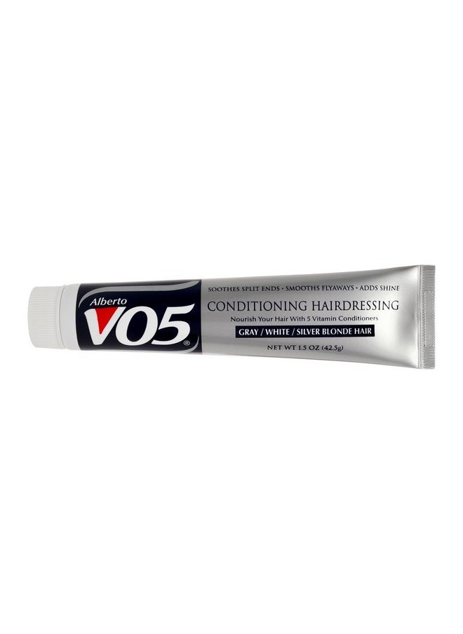 VO5 Alberto Conditioning Hairdressing for Grey White Silver Blonde Hair - Hair Conditioner Styling Product - Smooths Frizz - Brightens Color - 1.5 oz