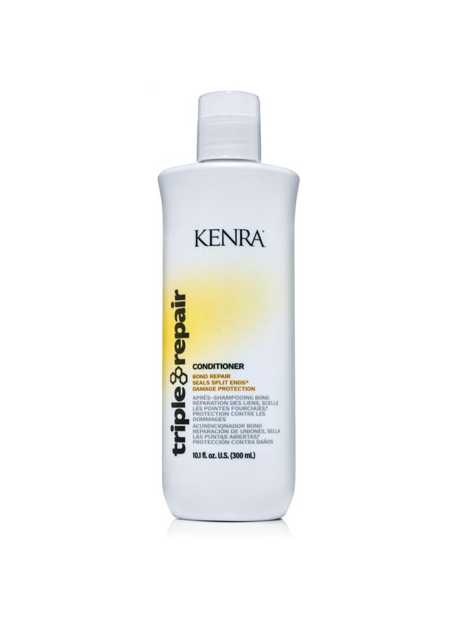 Kenra Triple Repair Conditioner | Targets & Repairs Weak or Broken Bonds | Split Ends | Damaged Hair | Bond Builder | Sulfate-Free | 10.1 fl. oz.