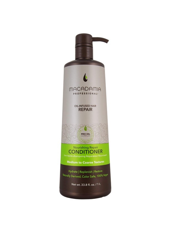 Macadamia Professional Hair Care Sulfate & Paraben Free Natural Organic Cruelty-Free Vegan Hair Products Nourishing Repair Hair Conditioner, 33.8 oz, Green