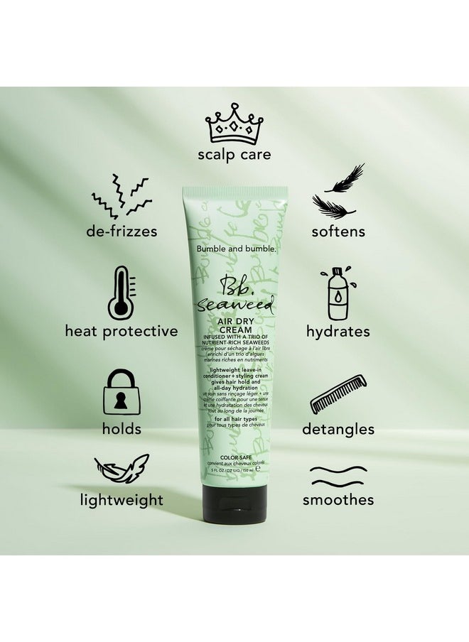 Bumble and bumble. Seaweed Nourishing Air Dry Styling Cream | Leave-In Conditioner | Hydrating, Anti Frizz, Soft Hold, Color Safe | Curly, Wavy, Straight, 5 Fl Oz